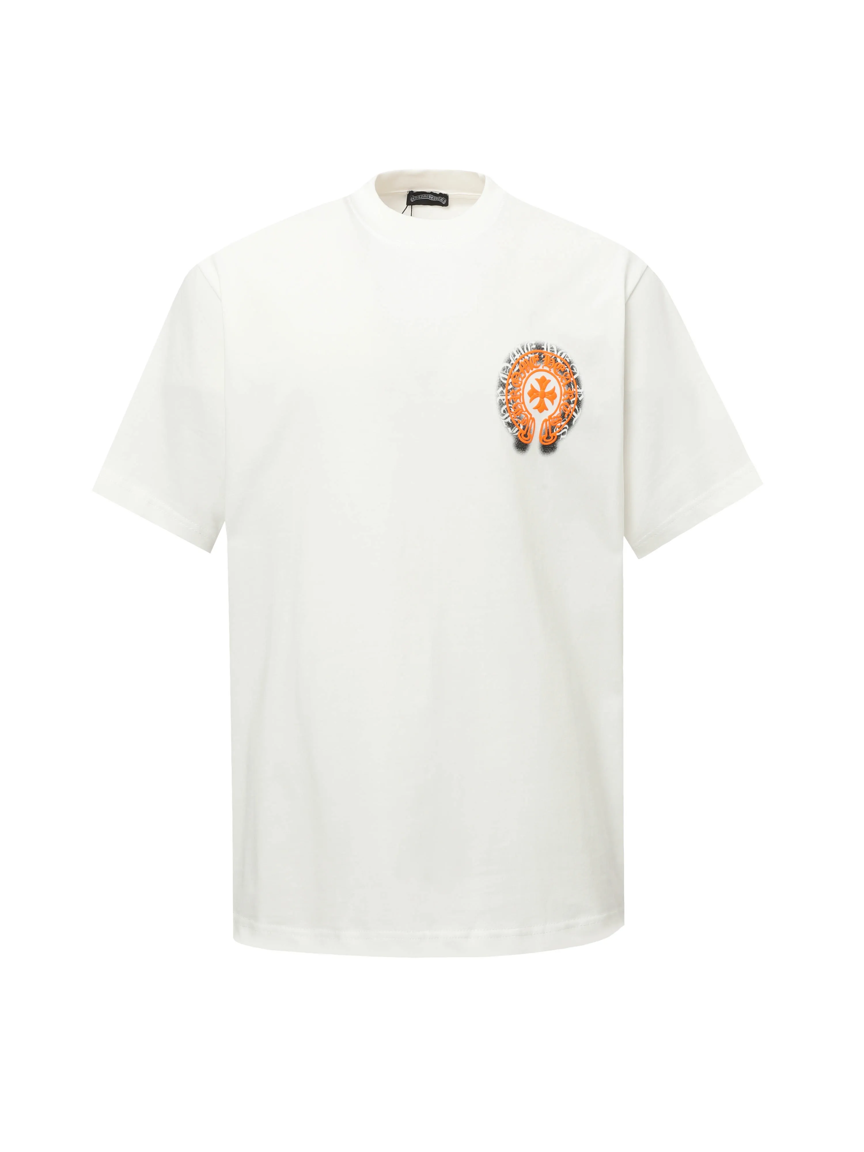 🅿️180 Chrome hearte/Chrome heart ch 25ss early spring Sanskrit horseshoe foam printed short-sleeved T-shirt. A must-have item for daily commuting for men and women in light luxury. The correct version is welcome to compare. Detailed features: ·280g 100% cotton double yarn jersey fabric. ·Special thickened 32 pieces of double-strand 1x1 thread in the same vat. ·Double-needle stitching process. ·Original main mark washed hangtag. Color: black white Size: XS-L